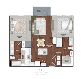 2 beds, 2 baths, 998 sqft, $1,435