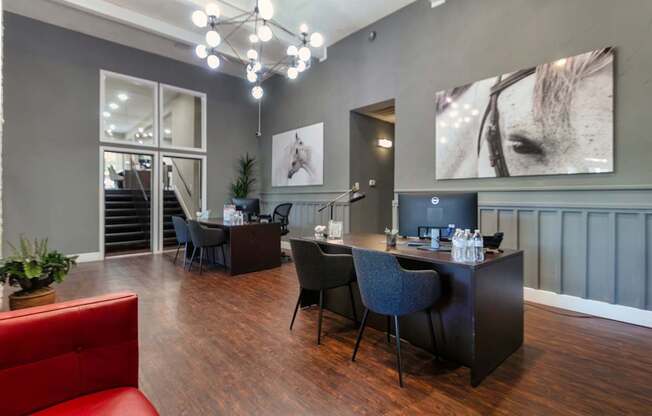 The leasing office at The Biltmore Apartments located in the Vickery Midtown neighborhood of Dallas, TX.