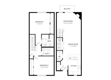 2 beds, 2.5 baths, 1,150 sqft, $2,762