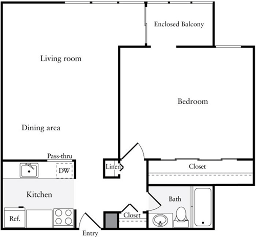 1 bed, 1 bath, 664 sqft, $4,729, Unit 1005