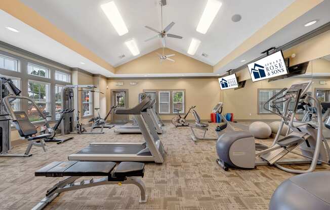 Fitness Center Amenities at Avellan Springs Apartments, North Carolina, 27560