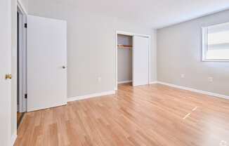 bedroom with wood flooring at Fay Street Apartments, Winchester, VA
