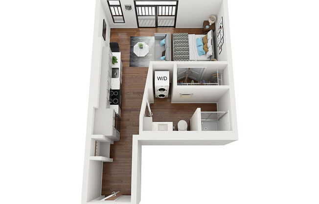 Studio, 1 bath, 471 sqft, $1,112