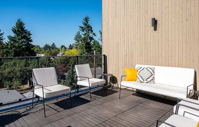 The Lenox | Rooftop Lounge Area with Lounge Chairs