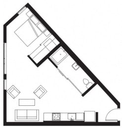 1 bed, 1 bath, 591 sqft, $1,995