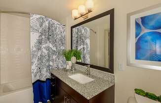 Bathroom with vanity storage at Azura in Kendall, FL