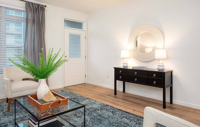 Living Room with Private Entrance Door