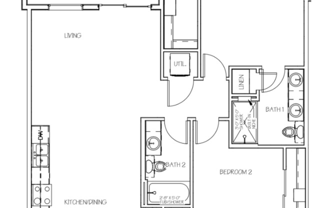 2 beds, 2 baths, 1,001 sqft, $2,695, Unit 106