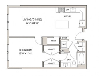 1 bed, 1 bath, 799 sqft, $2,550