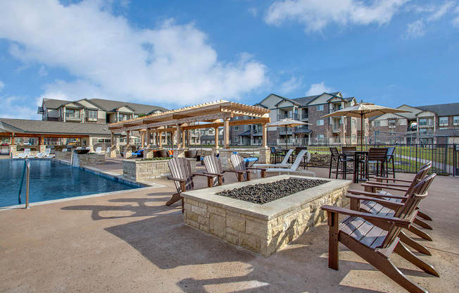 Poolside Fire Pit with Comfy Seating