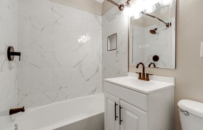 Bathroom with Bath Tub at Flats of Forestville, Forestville, Maryland 20747