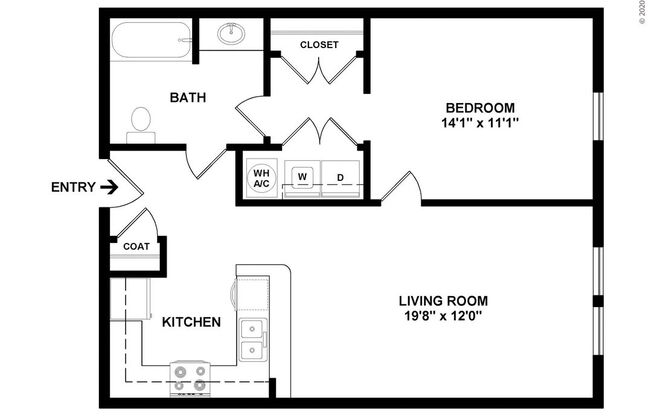 1 bed, 1 bath, 712 sqft, $1,298