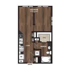 Studio, 1 bath, 470 sqft, $1,993