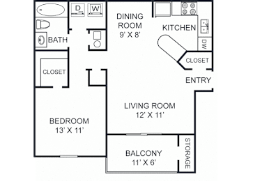 1 bed, 1 bath, 750 sqft, $1,166