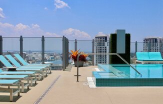 Our pool offers endless views of downtown Tampa, FL.