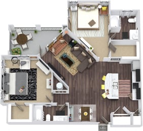 2 beds, 2 baths, 1,240 sqft, $1,909