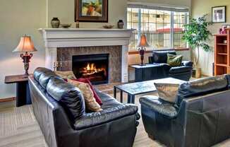 Maple Pointe Clubhouse Interior Seating Area & Fireplace