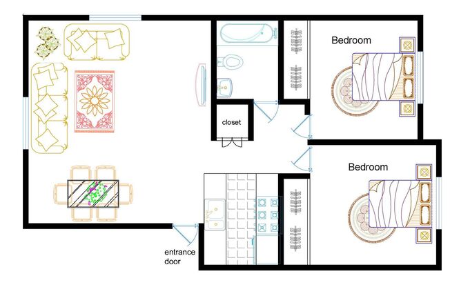 2 beds, 1 bath, 850 sqft, $3,295