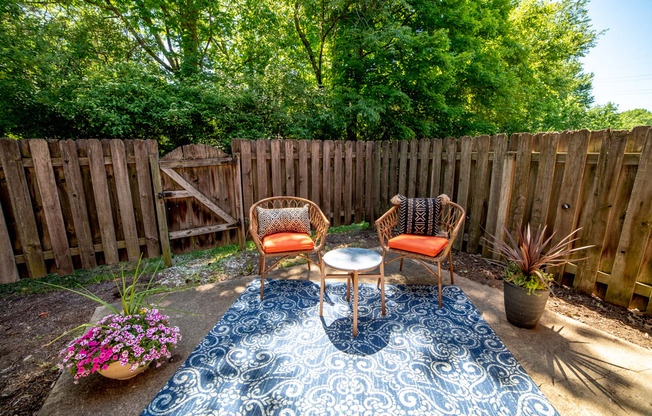 Ashton Brook Apartment Complex's fence-enclosed patio