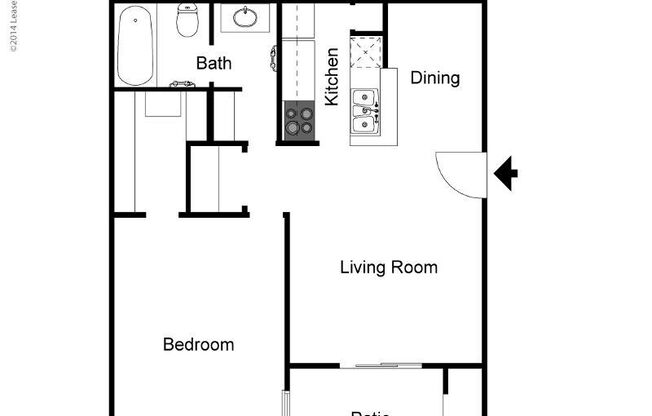 1 bed, 1 bath, 575 sqft, $1,280