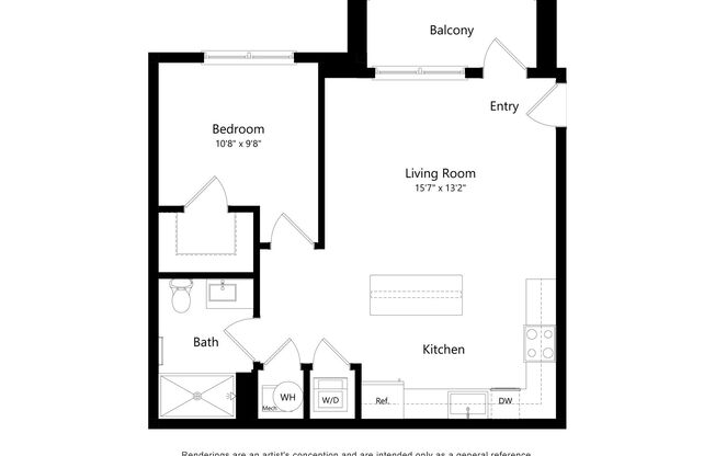 1 bed, 1 bath, 658 sqft, $1,399, Unit 1-204 - 1915 Mattis Apt 204