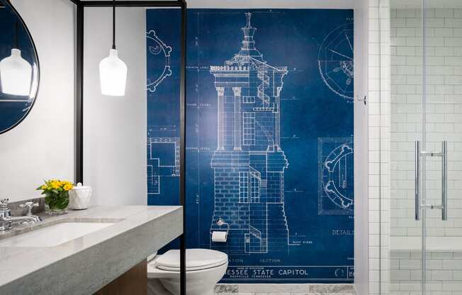 Designer Hotel Bathroom at Aertson Midtown, Nashville