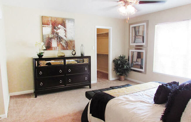 bedroom with walk-in closet