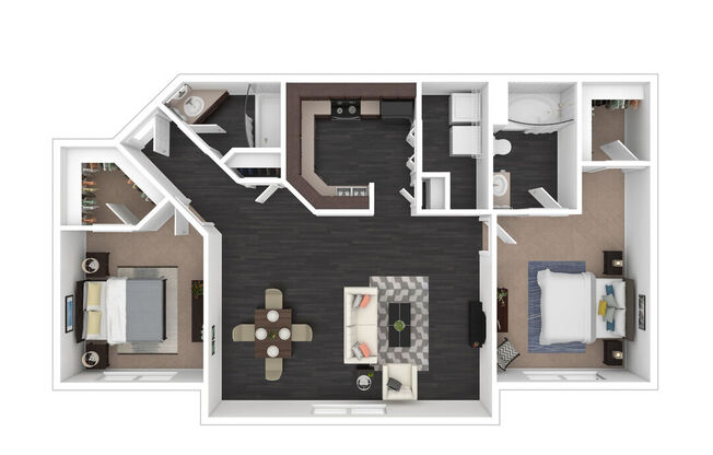 2 beds, 2 baths, 1,112 sqft, $1,733