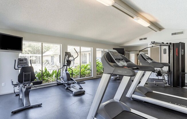 Elevate your lifestyle at Elm Creek Apartments with our state-of-the-art fitness center, designed to help you meet your wellness goals. Enjoy modern equipment and a vibrant community. Take the first step towards your new home today!
