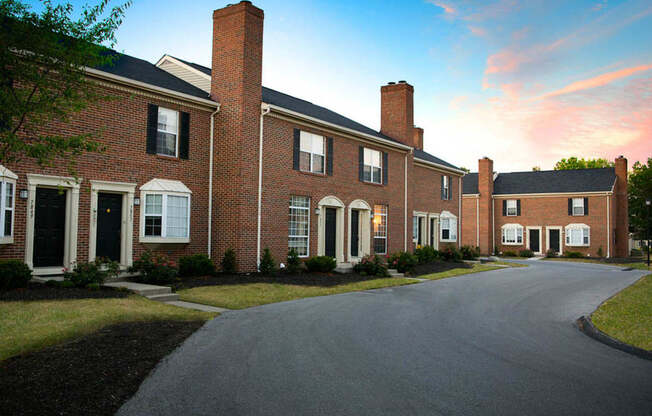 Exterior view with skyline at Bedford Commons Apartments & Heathermoor Apartments, Ohio, 43235