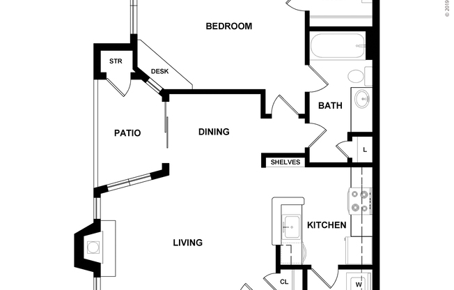 1 bed, 1 bath, 772 sqft, $1,120