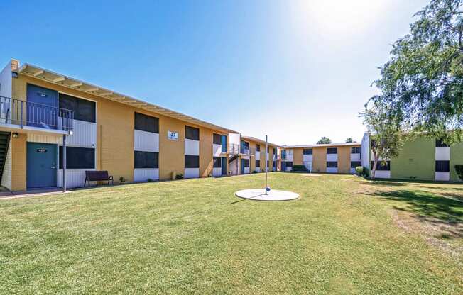 our apartments have a spacious courtyard with grass