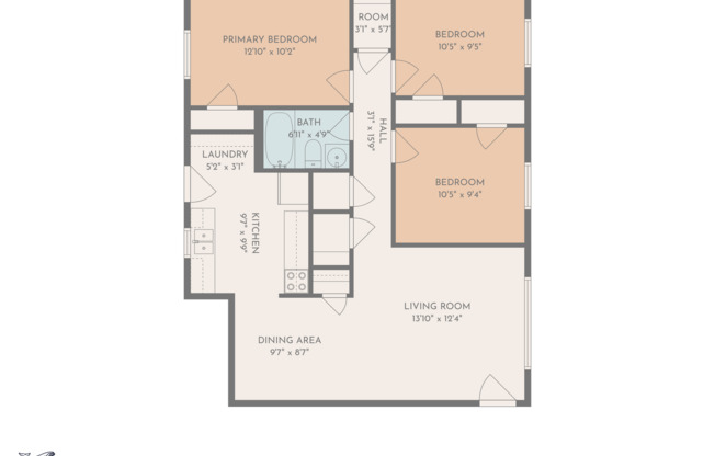 3 beds, 1 bath, 1,008 sqft, $1,295, Unit 908-908B Foxcroft