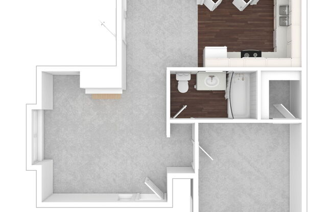 1 bed, 1 bath, 597 sqft, $1,599