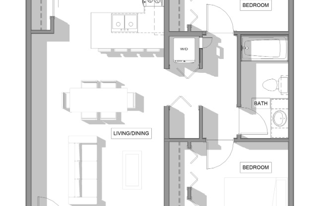 2 beds, 1 bath, $1,795, Unit # 106