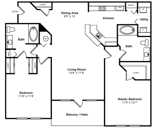 2 beds, 2 baths, 1,165 sqft, $2,780