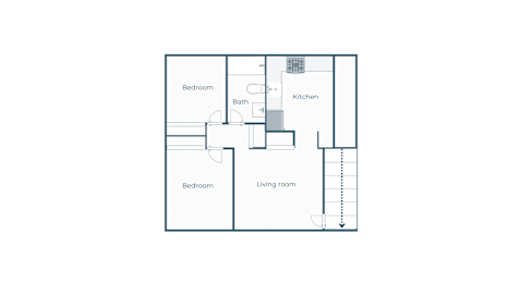 2 beds, 1 bath, 660 sqft, $1,230