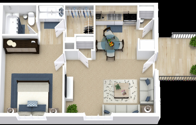 1 bed, 1 bath, 665 sqft, $935, Unit D-0405