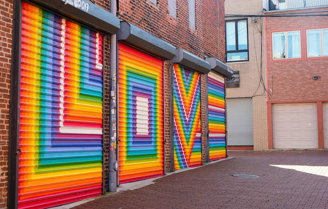 a mural on the side of a building