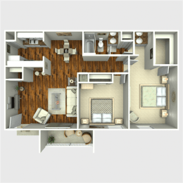 2 beds, 1 bath, 900 sqft, $1,171