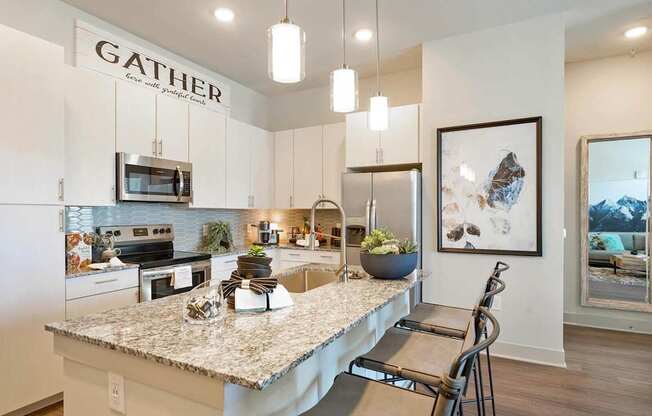 The Mezz Apartments Model Kitchen