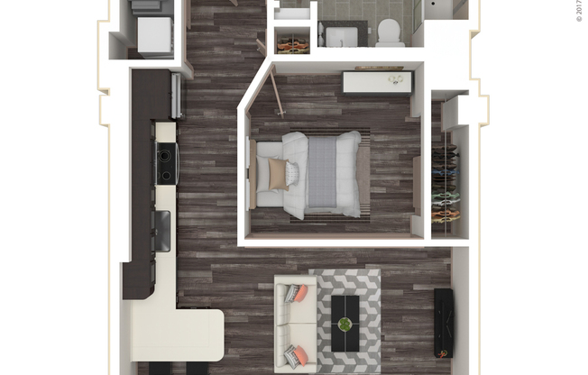 1 bed, 1 bath, 551 sqft, $1,250