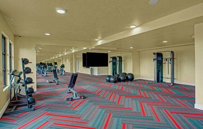 Hills at Sandy Station fitness room, Dean Weidner Investments