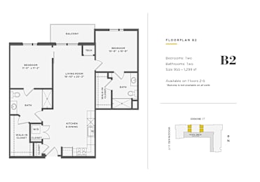 2 beds, 2 baths, 955 sqft, $2,770
