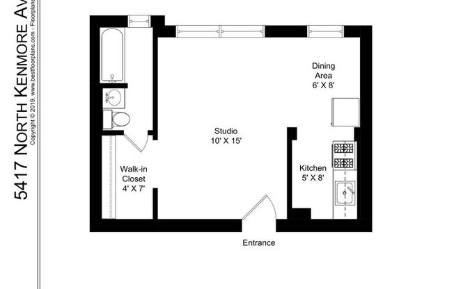 Studio, 1 bath, 381 sqft, $1,095, Unit 206