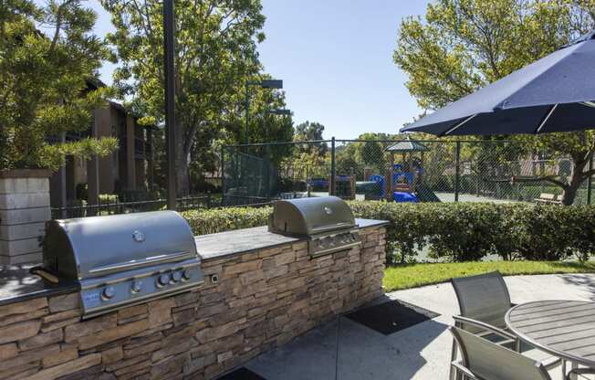Outdoor grill and seating