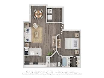 1 bed, 1 bath, 698 sqft, $1,799