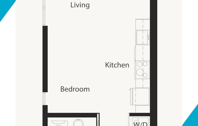 Studio, 1 bath, 407 sqft, $1,495, Unit 408 - IZ