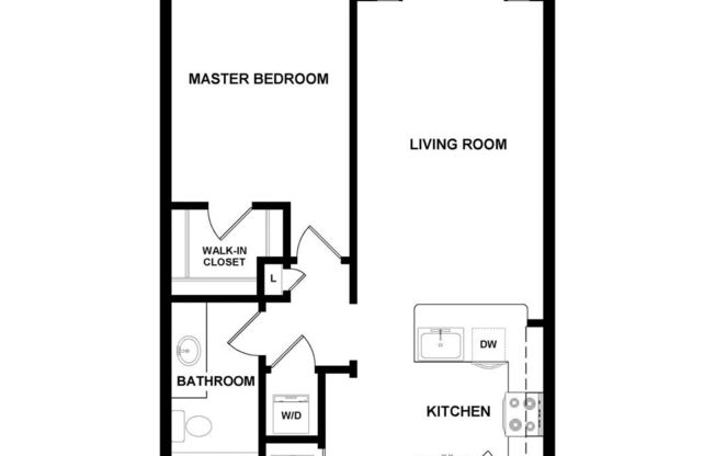 1 bed, 1 bath, 736 sqft, $1,511