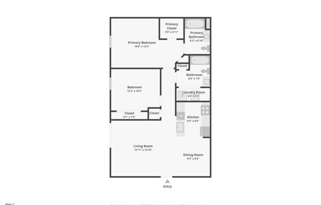 2 beds, 2 baths, 989 sqft, $1,449